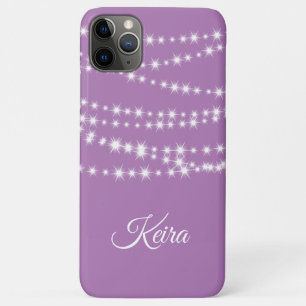 Personalised String Lights on lilac iPhone Case