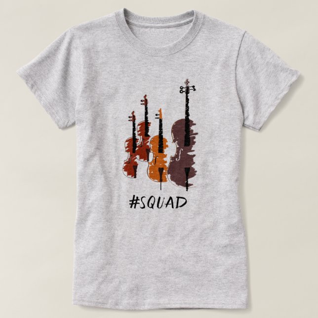 Personalised Strings Squad Music T-Shirt (Design Front)