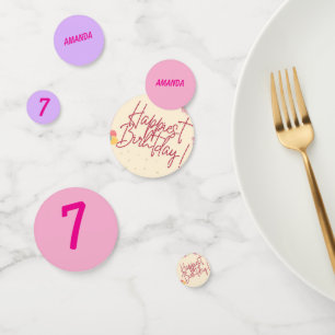Personalised stripe and spot birthday bunting confetti