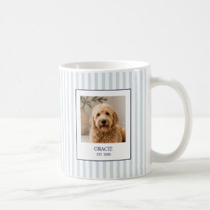 Personalised Stripe Pet Name Photo Coffee Mug