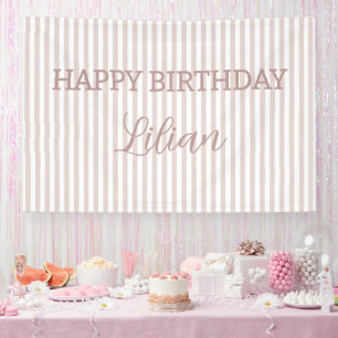 Personalised Striped Backdrop Custom Party Sign