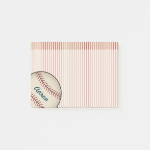 Personalised Striped Baseball Post It Notes Gift