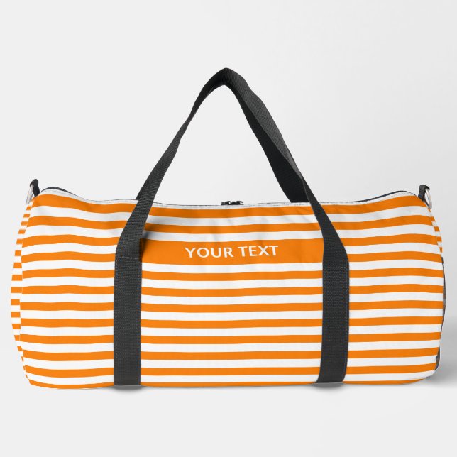 Personalised Striped Beach Bag: Custom Gift Duffle Bag (Front)