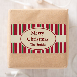 Personalised Striped Christmas Labels