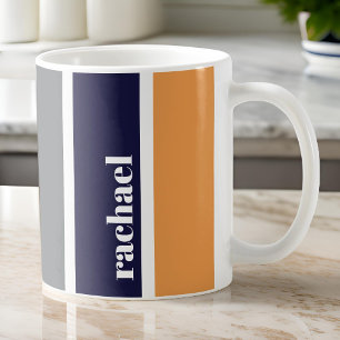 Personalised Striped Coffee Mug