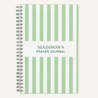 Personalised Striped Prayer Bible Christian Women Notebook