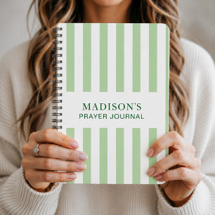 Personalised Striped Prayer Bible Christian Women Notebook