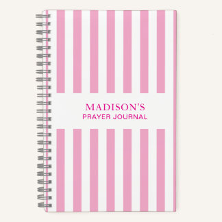Personalised Striped Prayer Bible Christian Women Notebook