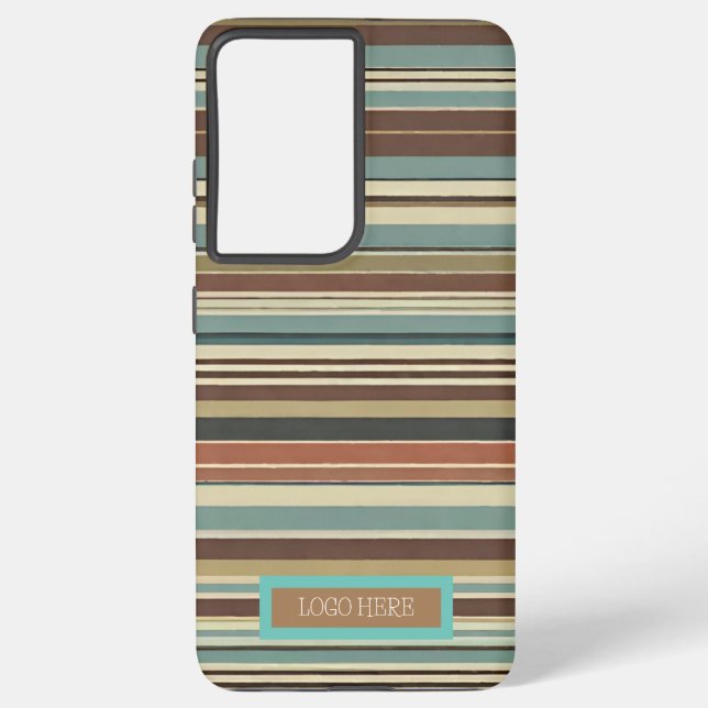 Personalised  Striped  Samsung Galaxy S21 Ultra Case (Back)
