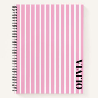 Personalised Striped Spiral Notebook
