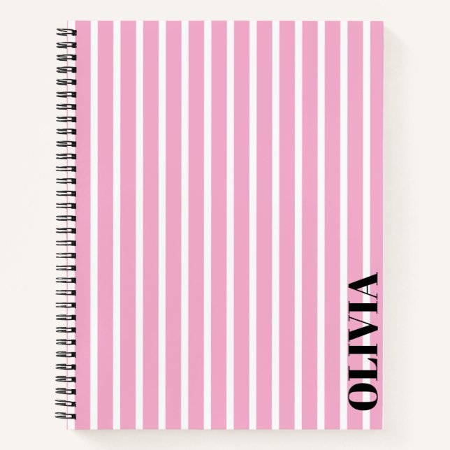 Personalised Striped Spiral Notebook (Front)