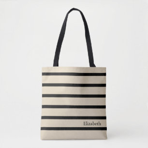 Personalised  Striped Tote Bag