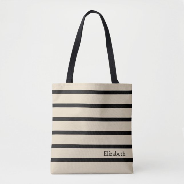 Personalised  Striped Tote Bag (Front)