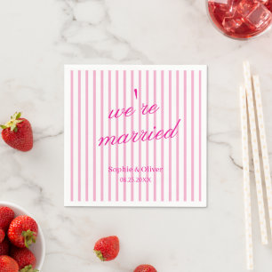 Personalised Striped Wedding Party Bridal Shower Napkin