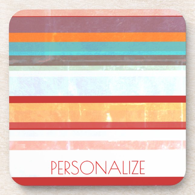 Personalised Stripes Coaster (Front)