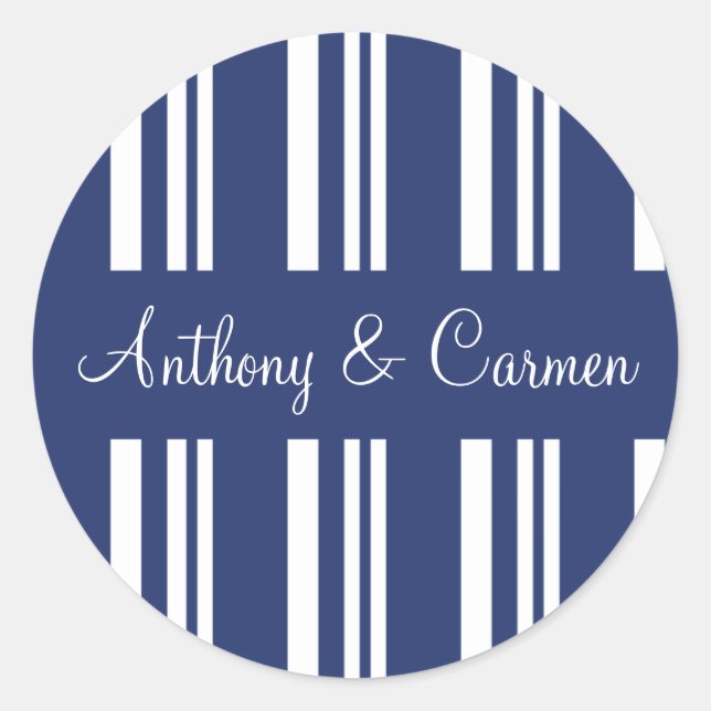Personalised Stripes Envelope Sticker Seal (Front)