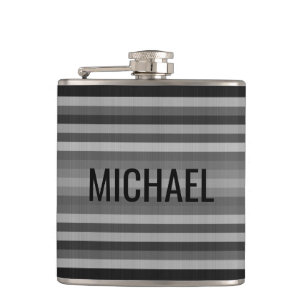 Personalised Stripes Hip Flask