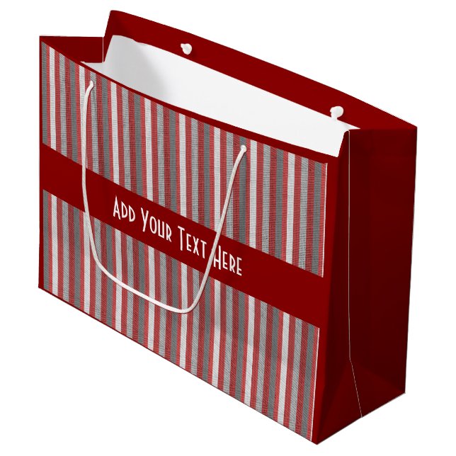 Personalised Stripes Multi Occasions Large Gift Bag (Front Angled)