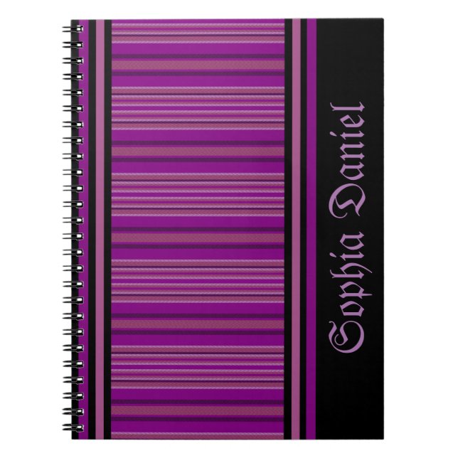 Personalised Stripes Pattern         Notebook (Front)