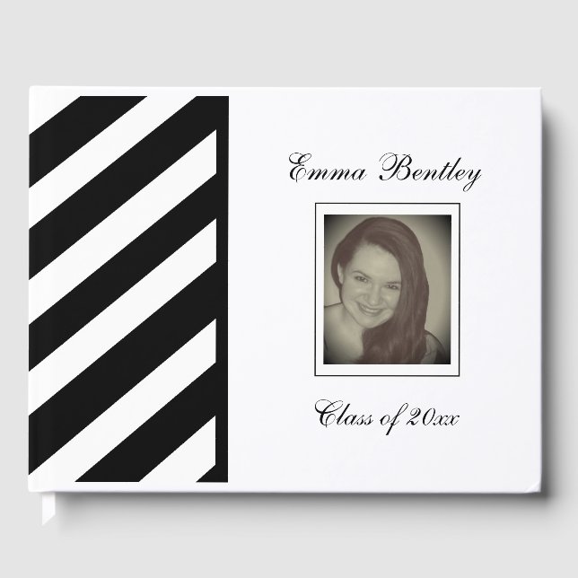 Personalised "Stripes" Photo Guest Book (Front)