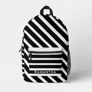 Personalised Stripes Printed Backpack