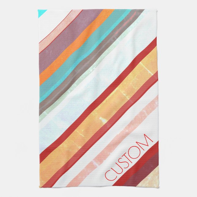 Personalised Stripes Tea Towel (Vertical)