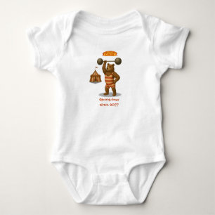 Personalised strong bear baby bodysuit