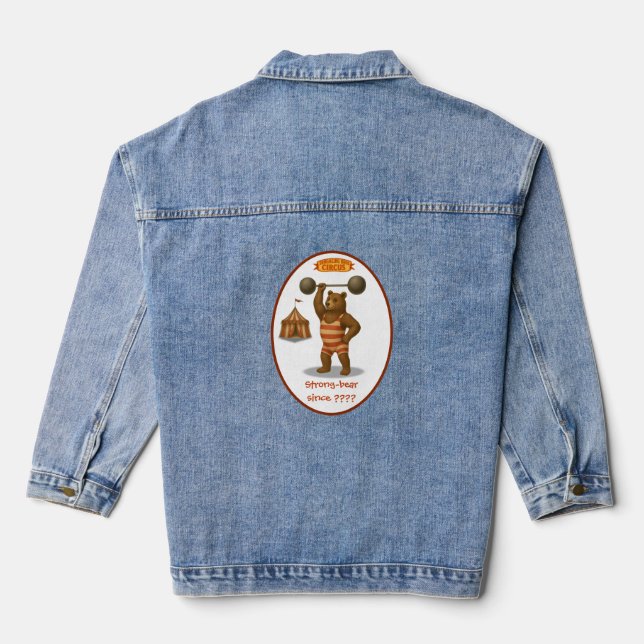 Personalised "strong-bear" denim jacket (Back)