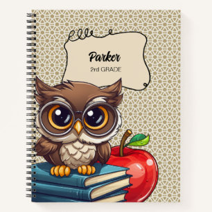 Personalised Student Book Owl School Notebook