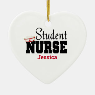 Personalised Student Nurse Christmas   Ceramic Ornament