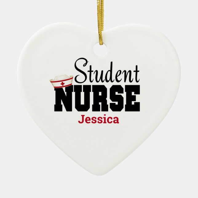 Personalised Student Nurse Christmas   Ceramic Ornament (Front)