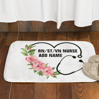 Personalised Student-Registered-Veteran Nurse Name Bath Mat