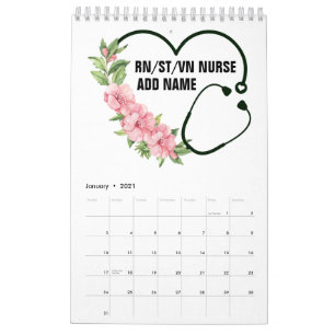 Personalised Student-Registered-Veteran Nurse Name Calendar