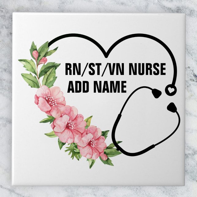 Personalised Student-Registered-Veteran Nurse Name Ceramic Tile (Creator Uploaded)