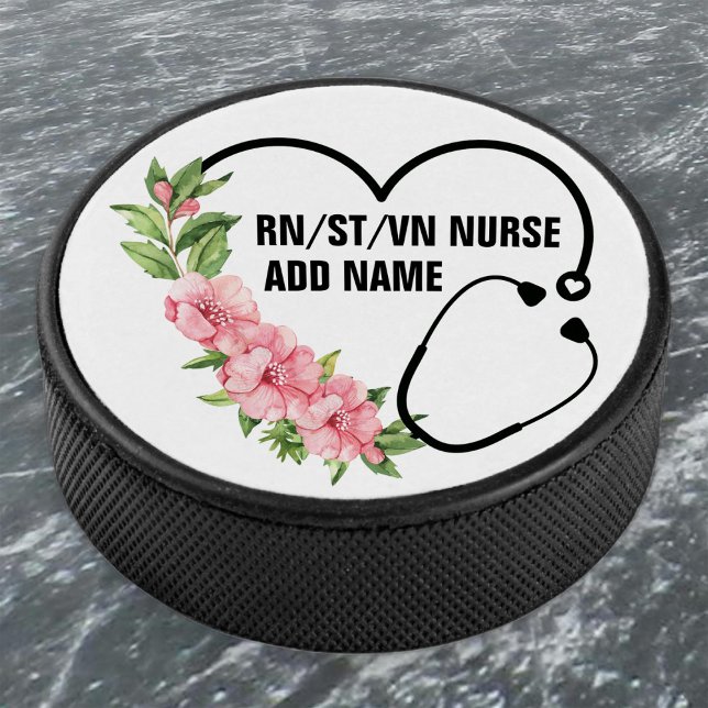 Personalised Student-Registered-Veteran Nurse Name Hockey Puck (Creator Uploaded)