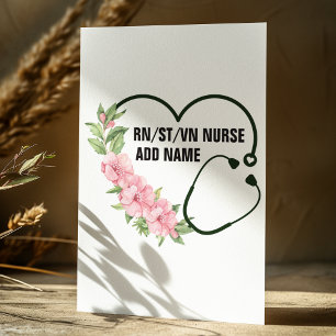 Personalised Student-Registered-Veteran Nurse Name Holiday Card