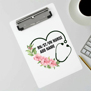 Personalised Student-Registered-Veteran Nurse Name Mini Clipboard