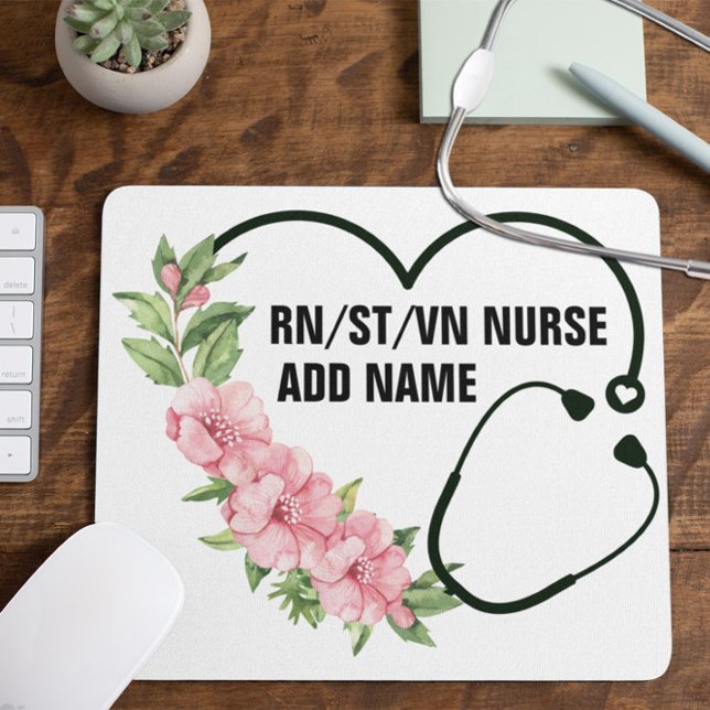 Personalised Student-Registered-Veteran Nurse Name Mouse Pad (Creator Uploaded)
