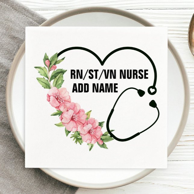 Personalised Student-Registered-Veteran Nurse Name Napkin (Creator Uploaded)