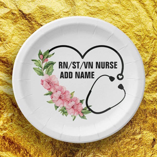 Personalised Student-Registered-Veteran Nurse Name Paper Plate (Creator Uploaded)