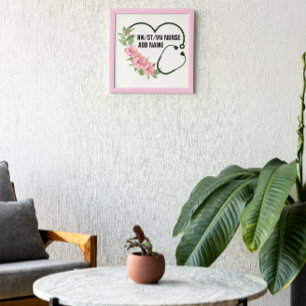 Personalised Student-Registered-Veteran Nurse Name Photo Print