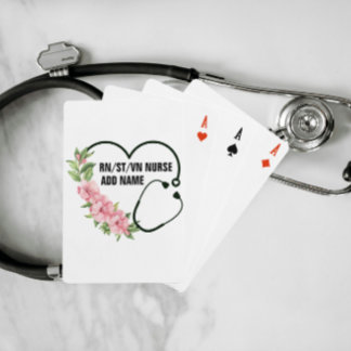 Personalised Student-Registered-Veteran Nurse Name Playing Cards