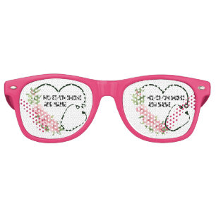 Personalised Student-Registered-Veteran Nurse Name Retro Sunglasses