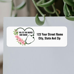 Personalised Student-Registered-Veteran Nurse Name Return Address Label