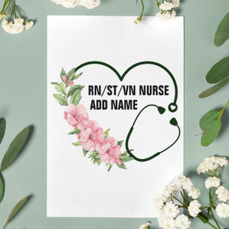Personalised Student-Registered-Veteran Nurse Name Stationery
