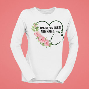 Personalised Student-Registered-Veteran Nurse Name T-Shirt