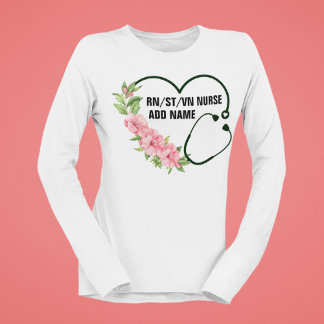 Personalised Student-Registered-Veteran Nurse Name T-Shirt