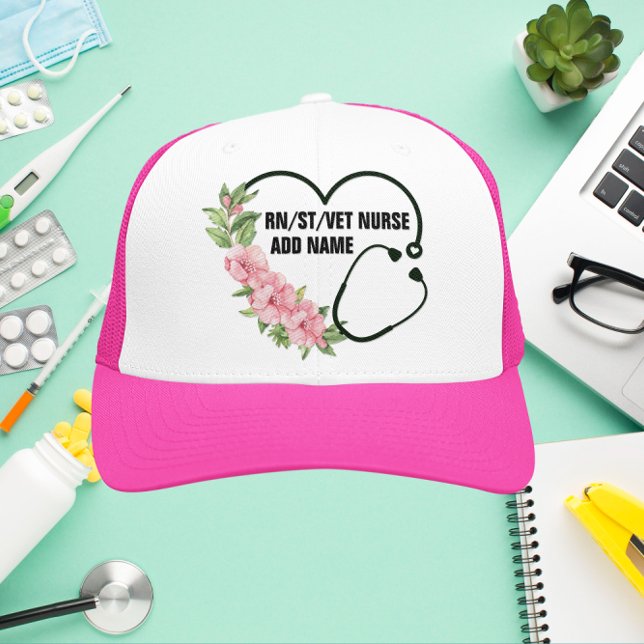 Personalised Student-Registered-Veteran Nurse Name Trucker Hat (Creator Uploaded)