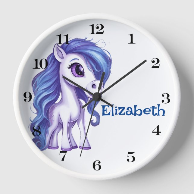 Personalised Stunning Unicorn Wall Clock (Front)