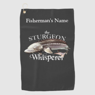 Personalised Sturgeon Whisperer Dark Fishing Towel